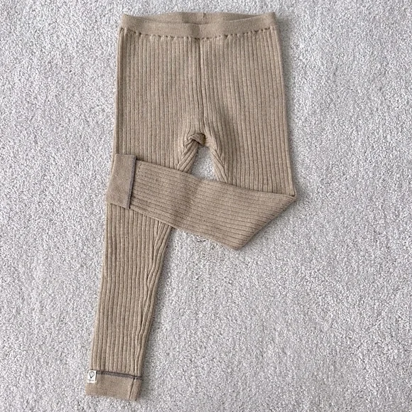 Zara, Bottoms, Zara Girls Ribbed Knit Leggings Oatmeal Tan Size 45 Years